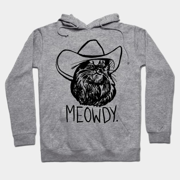 Meowdy Texas Cat Meme Hoodie by sketchnkustom